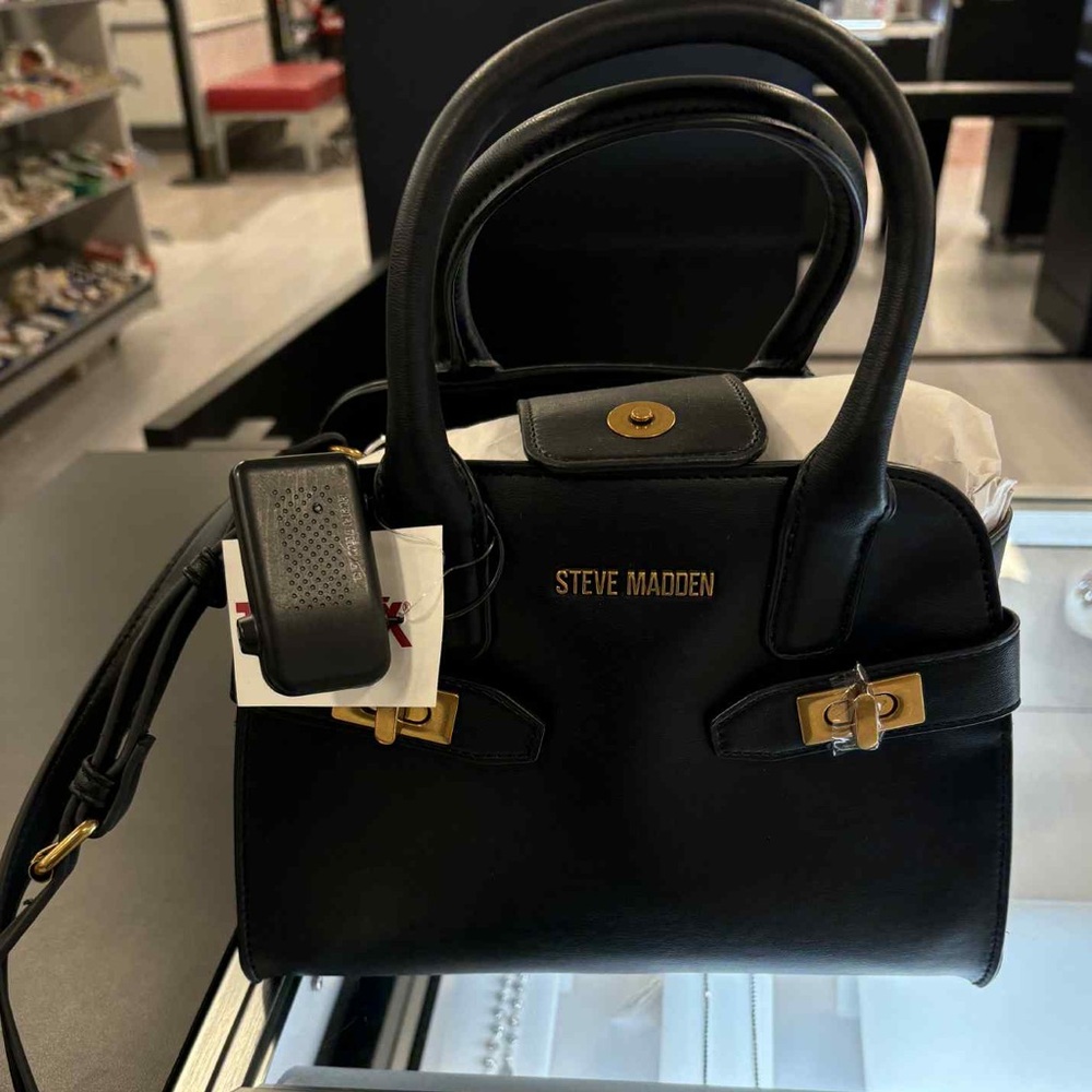 Steve Madden Black Bmoores Satchel with Satchel Gold Details $60 OBO - Picture 4 of 4